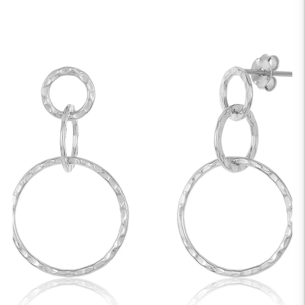Sterling Forever Hammered Triple Drop Earrings 45$